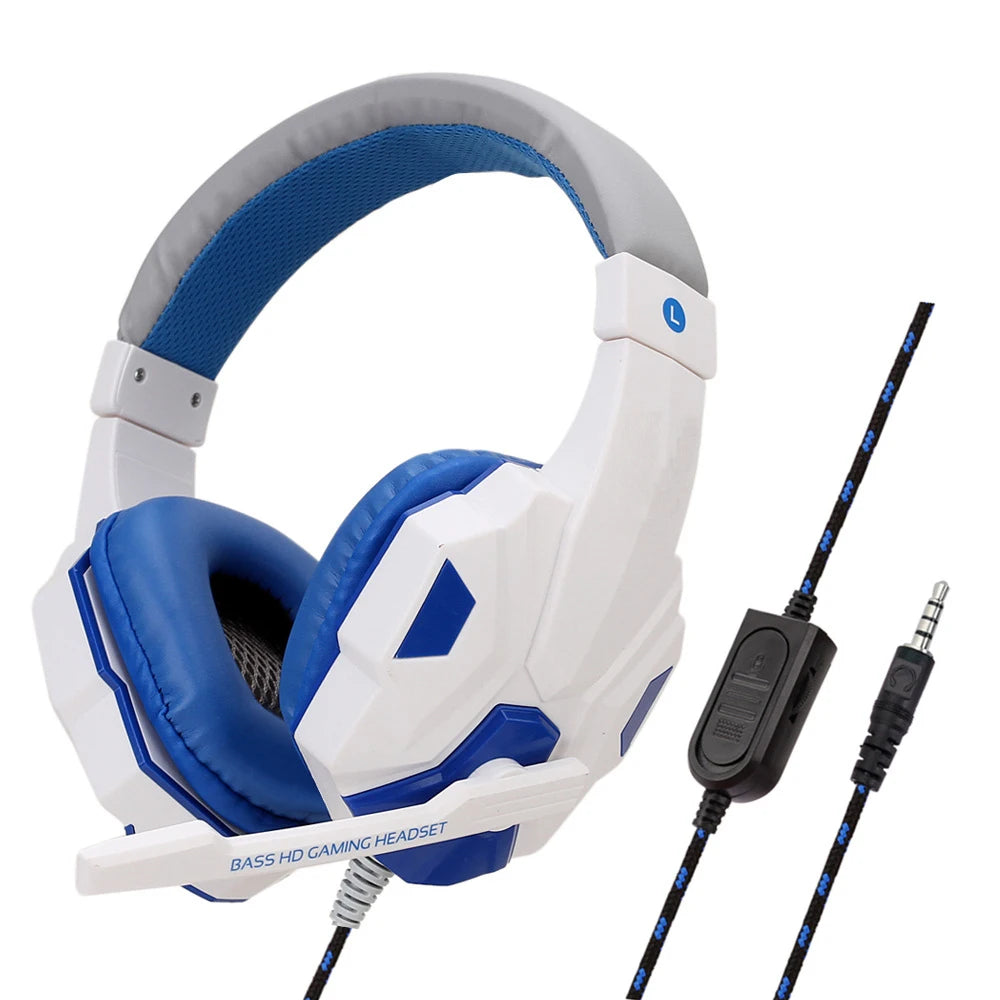 Headphone 3.5mm Wired Gaming Headset Earphones Music For Computer With Mic Headset Stereo Svirtual Surround Bass LED Light Gamer