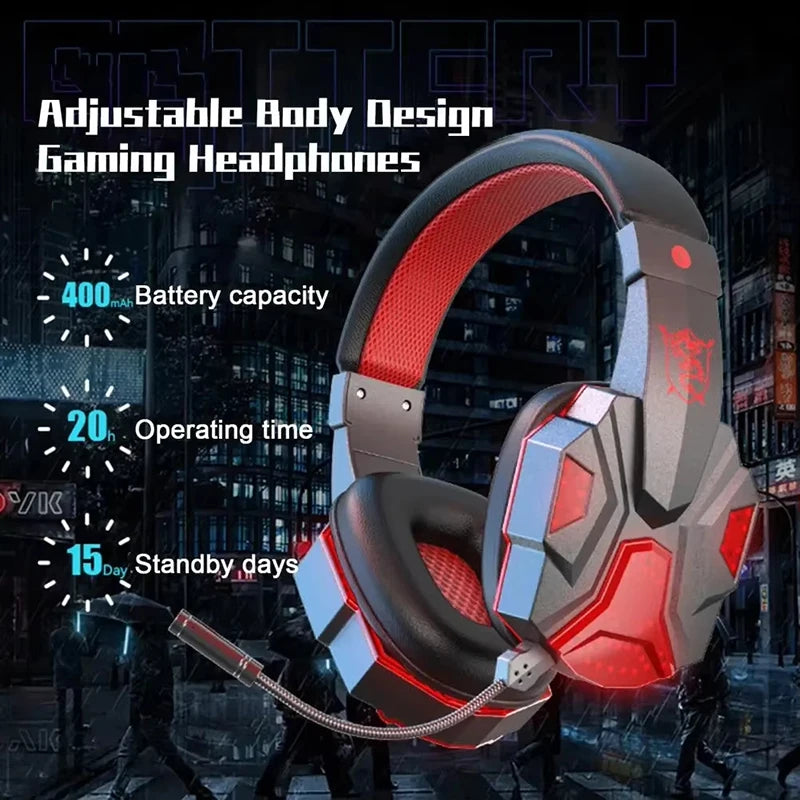 Headphone 3.5mm Wired Gaming Headset Earphones Music For Computer With Mic Headset Stereo Svirtual Surround Bass LED Light Gamer