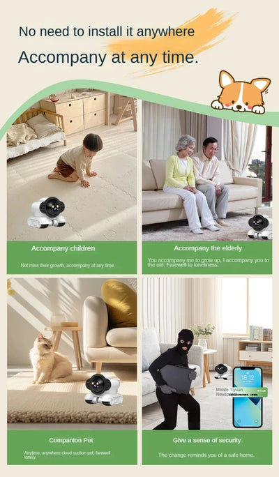 Mobile Dual Lens 4MP PTZ Camera | Wireless IP WIFI Smart Home Security Two-way Audio Surveillance Baby & Pet Monitor