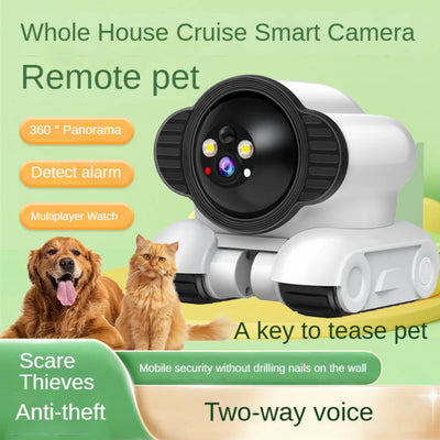 Pet Camera Dual Lens Wifi Camera Robot Pet Tracking Color Night Vision Laser Indication Teasing Remote Monitor Home Camera